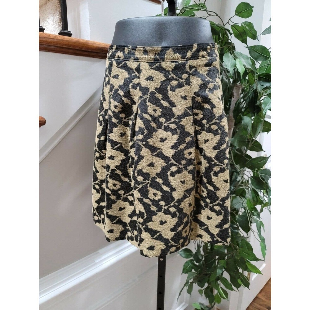 Loft Women's Multicolor Polyester/Rayon Elastic Waist Knee Length Flare Skirt 04